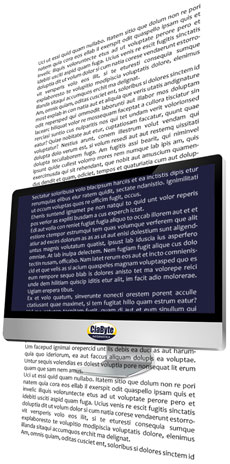tela do computador mostrando arquivo de documento de texto (maior que a tela)